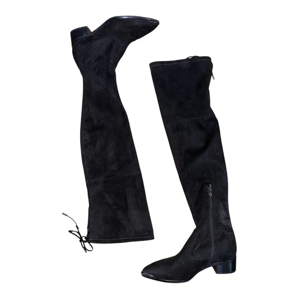 Marc Fisher Black Over the Knee Boots with Suede Finish